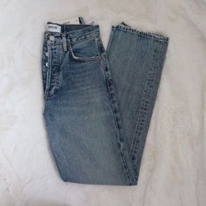 Agolde Blue 90's Pinch Waist High Rise Straight Jean
